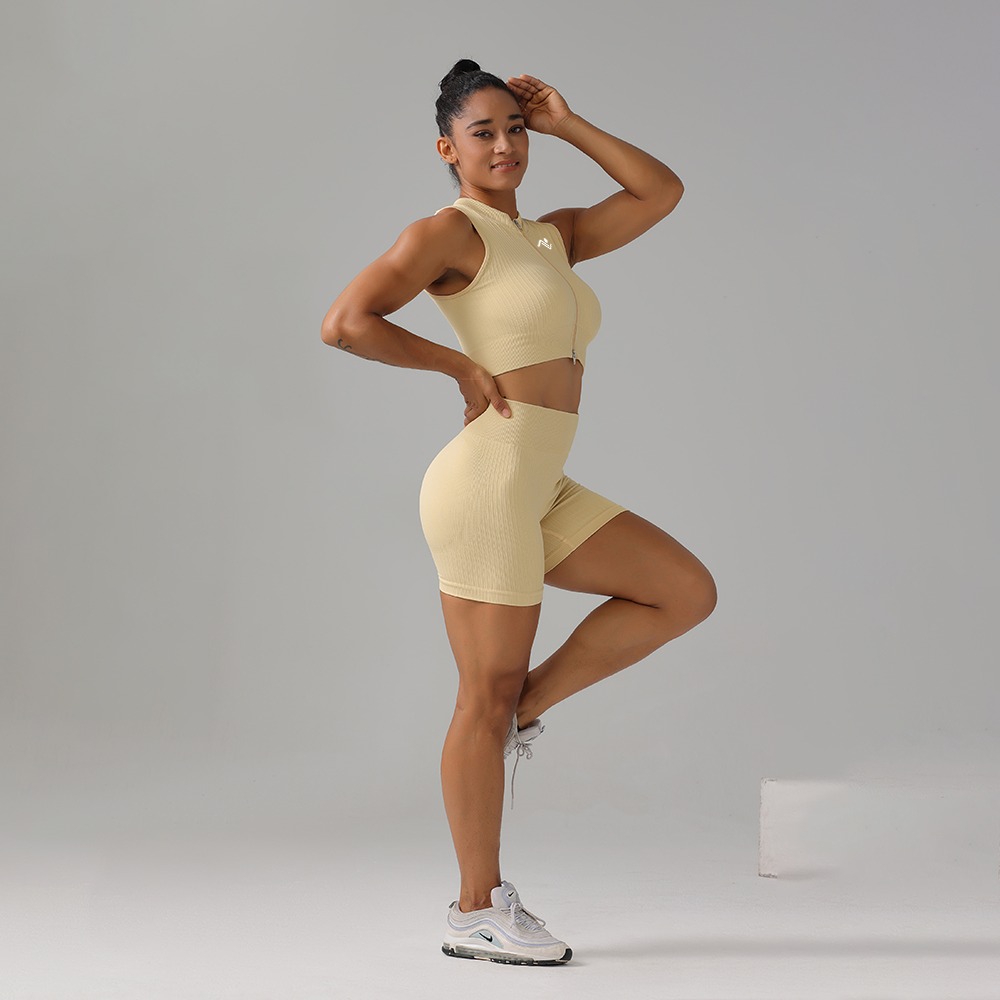 Shape Sculpt Fitness Shorts - Beige - ascendiastore