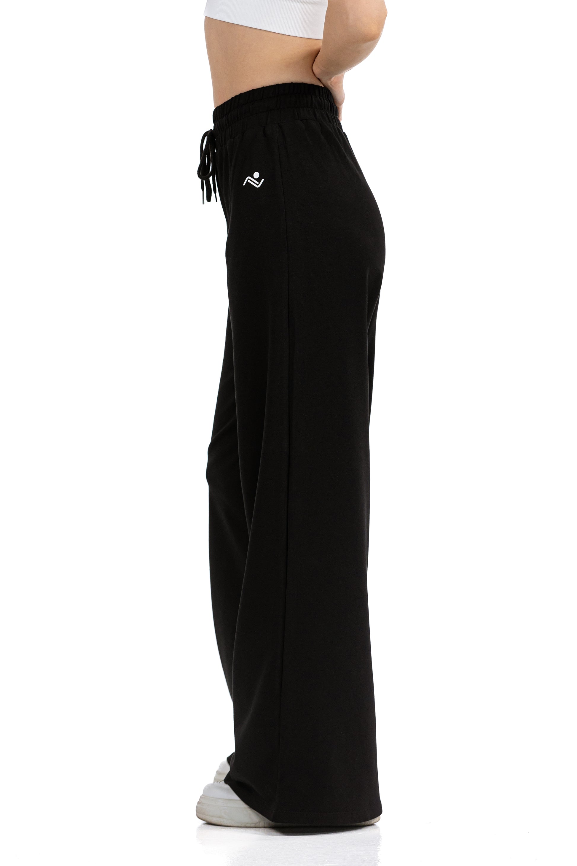 HIGH WAIST SOLID COLOR LOOSE CASUAL SPORTS PANTS - ascendiastore