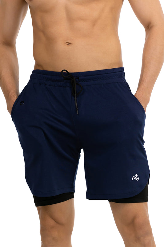 MEN'S 2 IN 1 RUNNING SHORTS WITH LINER - ascendiastore