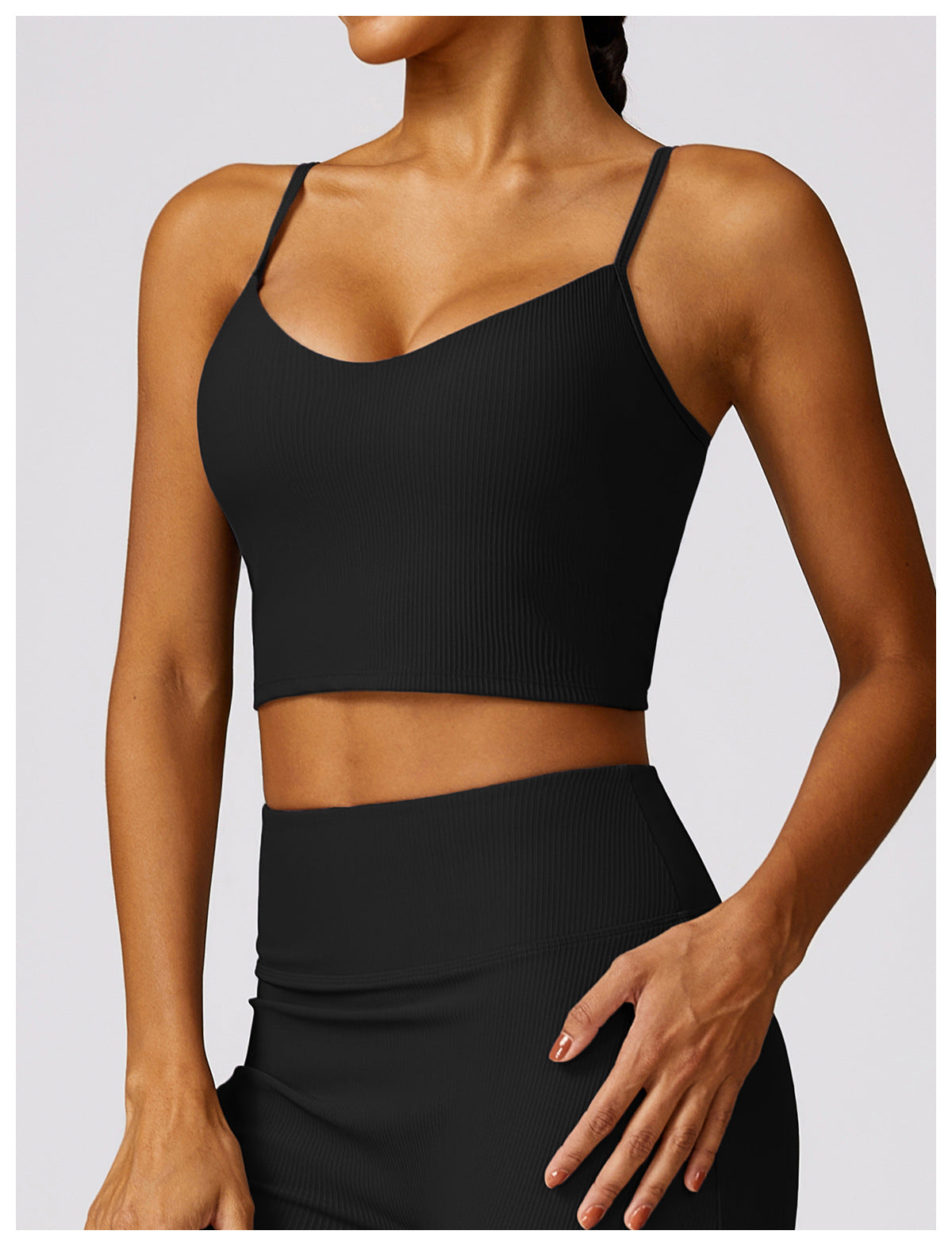 OPEN BACK RIBBED YOGA BRA - ascendiastore