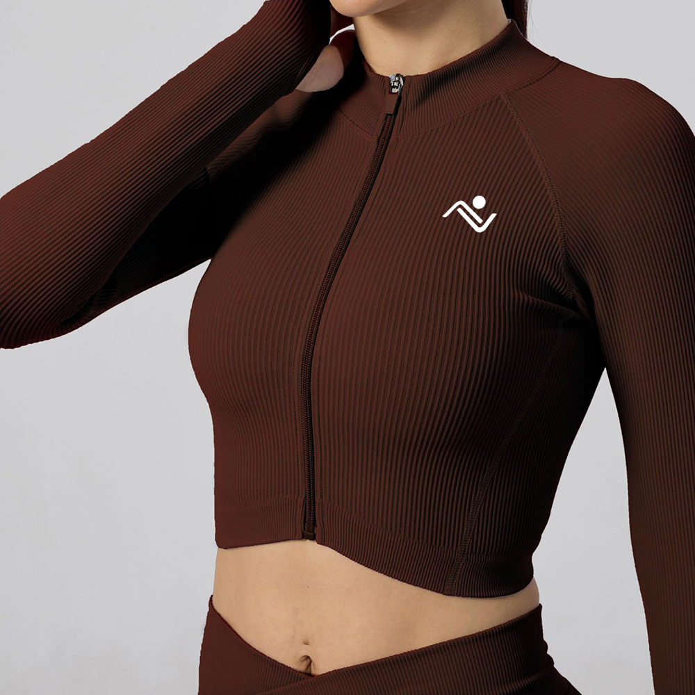 Quality craftsmanship for a fitness top in Brown- ascendiastore