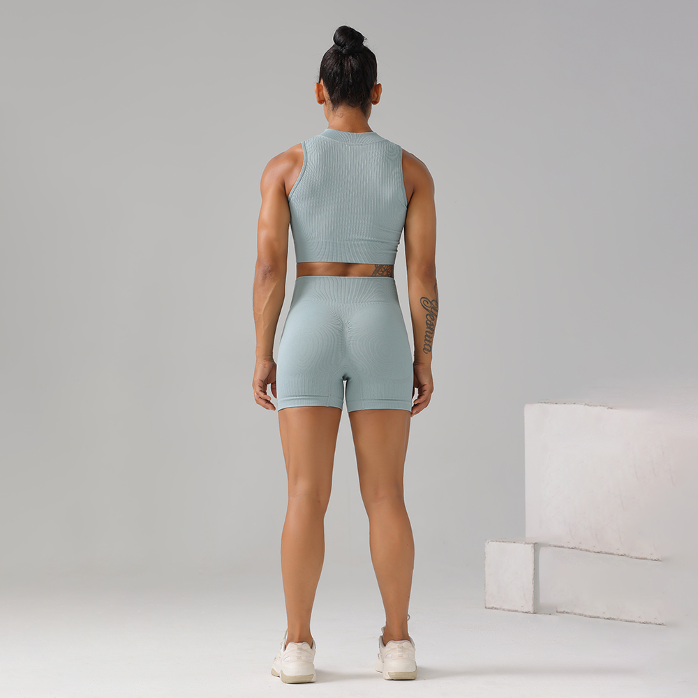 Shape Sculpt Fitness Shorts - Blue - ascendiastore