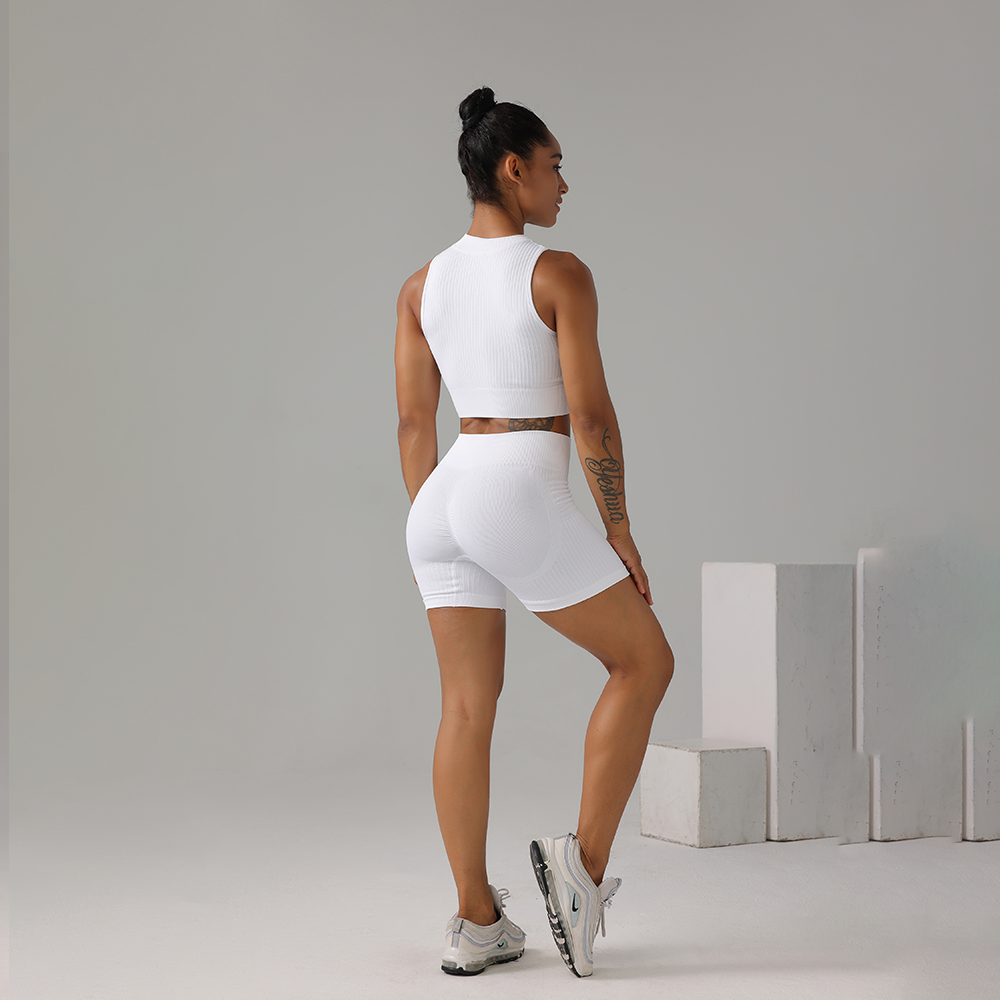 Shape Sculpt Fitness Shorts - White - ascendiastore