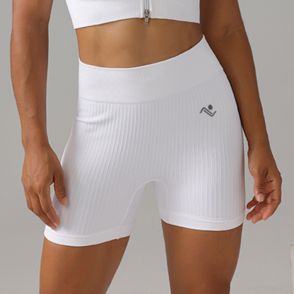 Shape Sculpt Fitness Shorts - White - ascendiastore