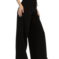 HIGH WAIST SOLID COLOR LOOSE CASUAL SPORTS PANTS