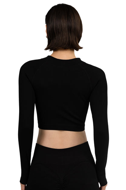 Graceful neckline detail of the ShapeSculpt Fitness Top in White - ascendiastore