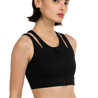 ZIPPER FRONT OPEN SPORTS BRA