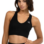 ProFit Athletic Bra in Black, front view on model, Ascendia