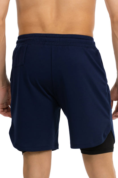 MEN'S 2 IN 1 RUNNING SHORTS WITH LINER - ascendiastore
