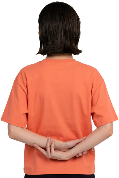 Comfort Oversized T-Shirt in Coral, women's back view, Ascendia