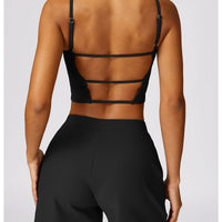 OPEN BACK RIBBED YOGA BRA