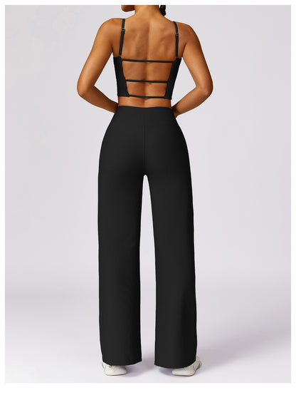 OPEN BACK RIBBED YOGA BRA - ascendiastore