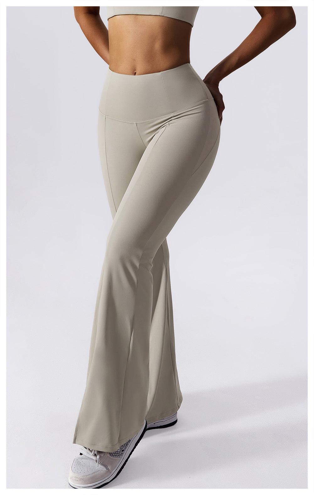 Tailored for comfort: Front view of FlareFit yoga leggings. - ascendiastore