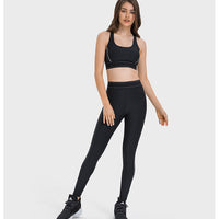 ELASTIC BAND WAIST WOMEN PUSH UP SPORTS LEGGINGS