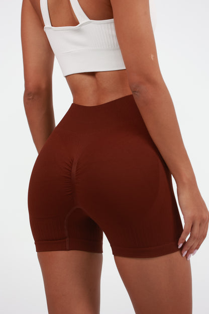 Women sports short - brown, back