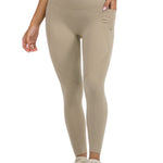 Active Fit Leggings in Taupe, full-length front view on model, Ascendia