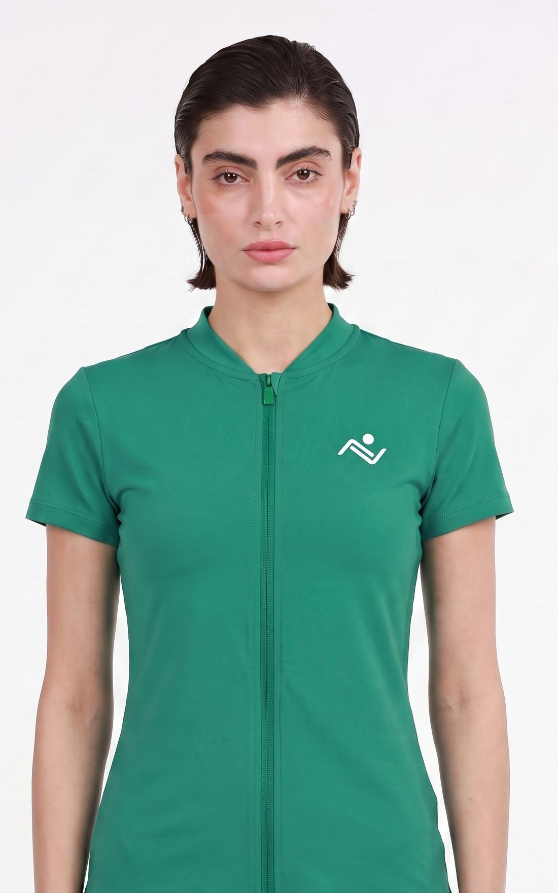 Full-zip training tee - green, detail