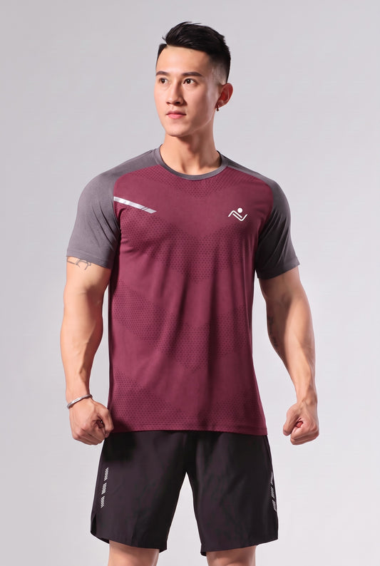 Men's workout t-shirt - red, Ascendia