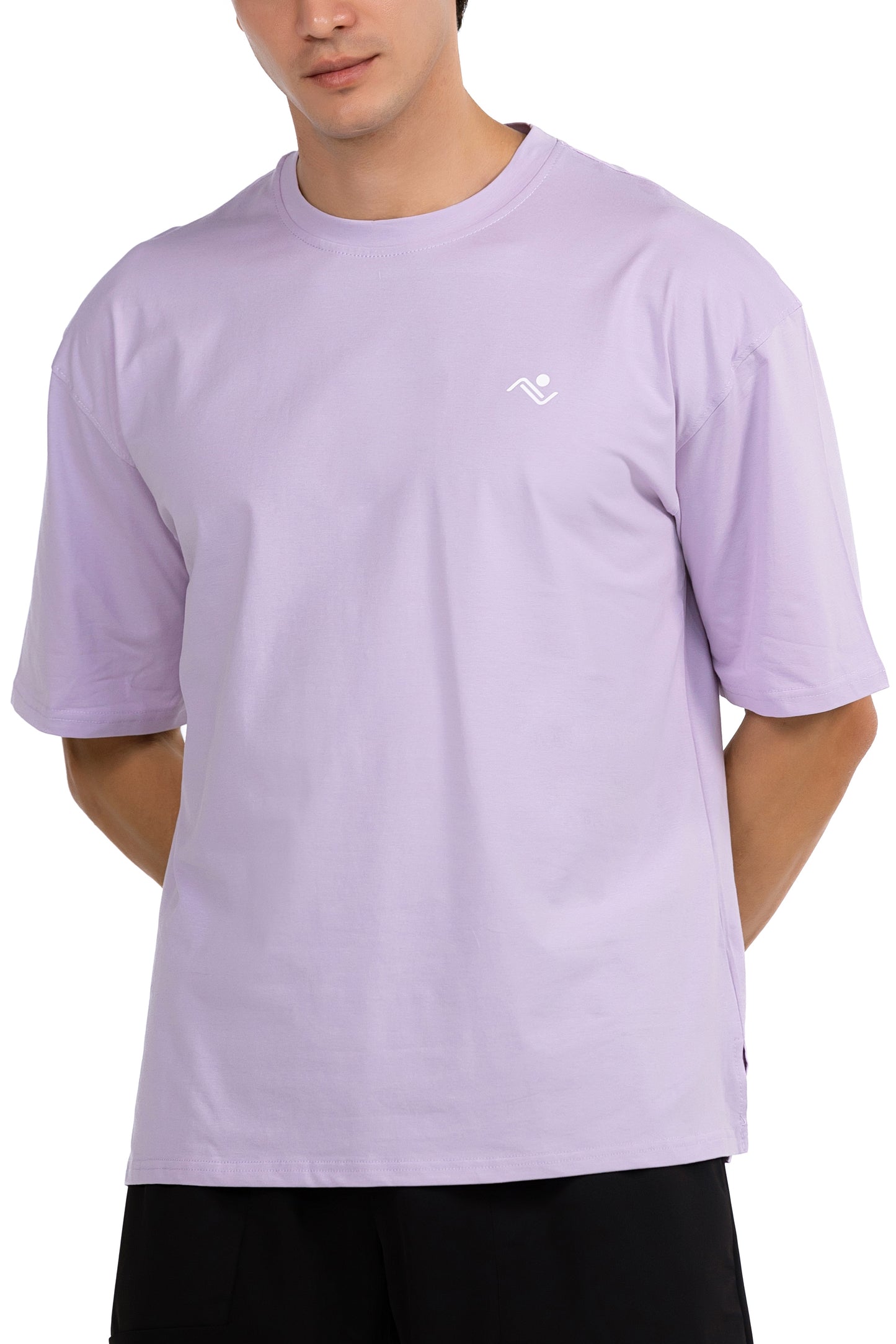 Lilac Oversized T-Shirt, chest logo detail, Ascendia