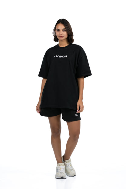 Ascendia tee and short set - black, women