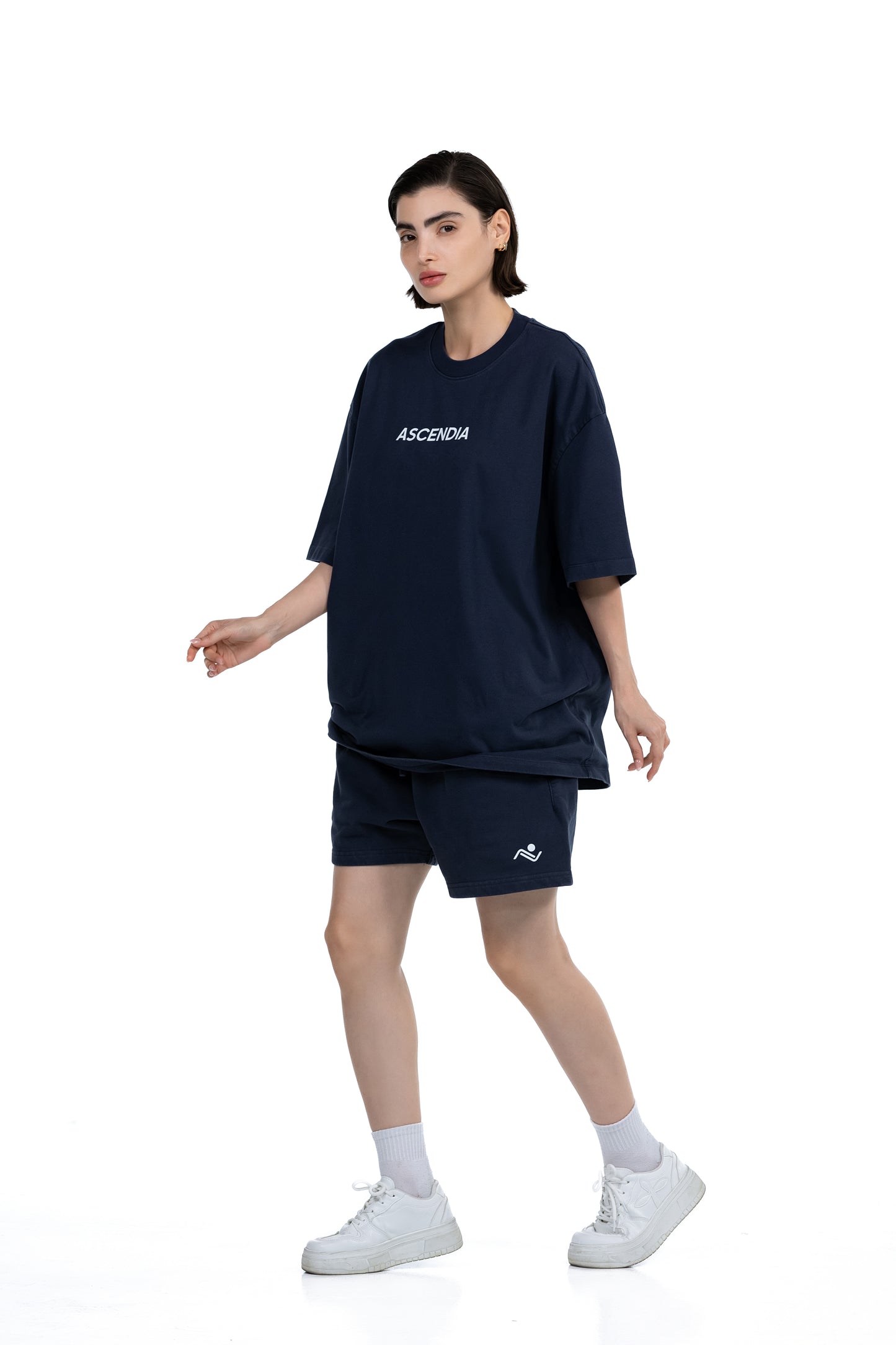Ascendia tee and short set - navy, women