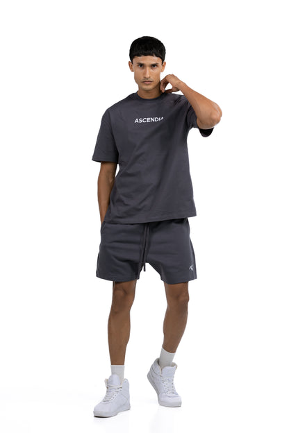 Men's Workout Tee & Short Set - grey, Ascendia