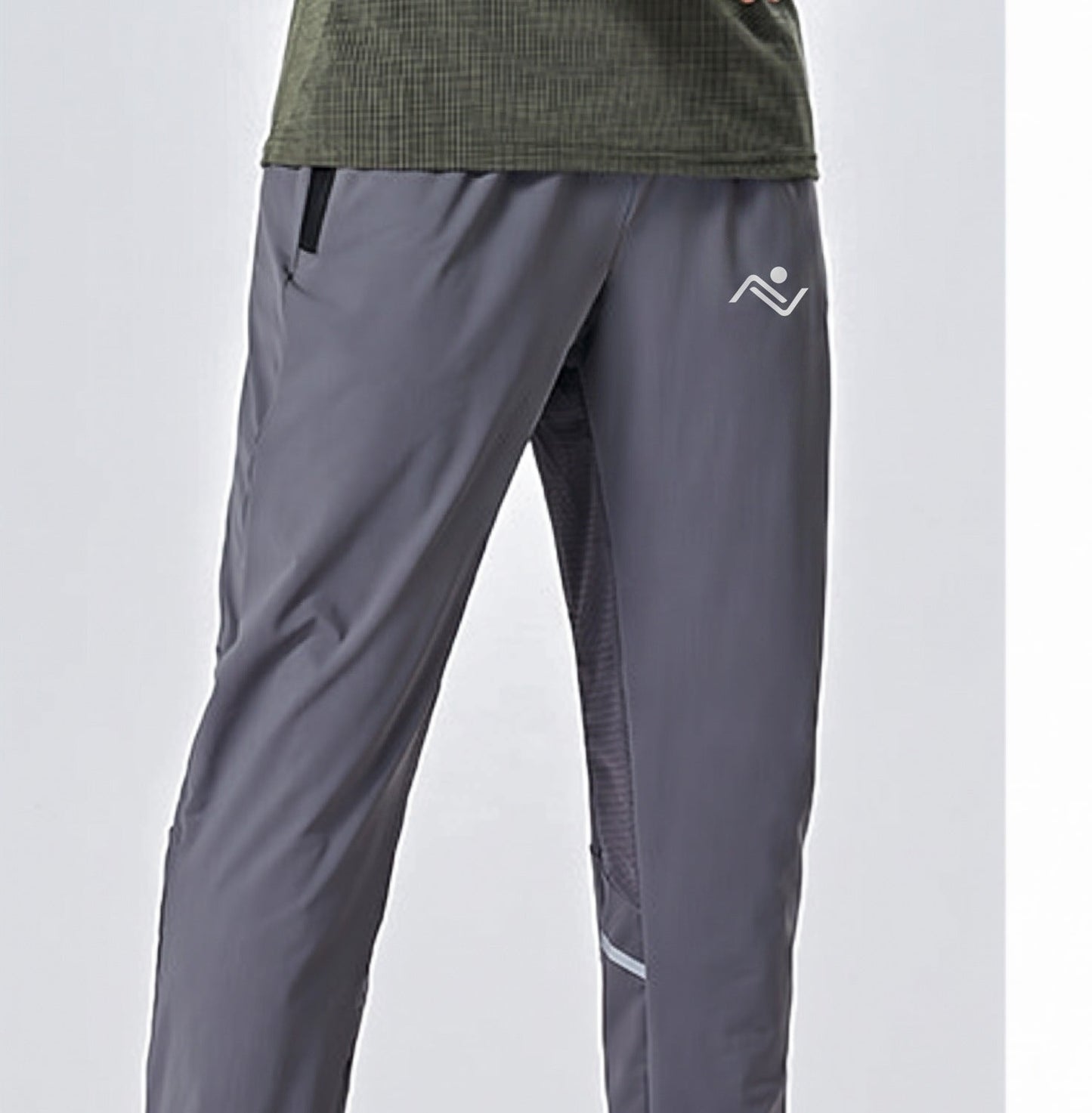 Men's running track pant - gray, Ascendia - detail