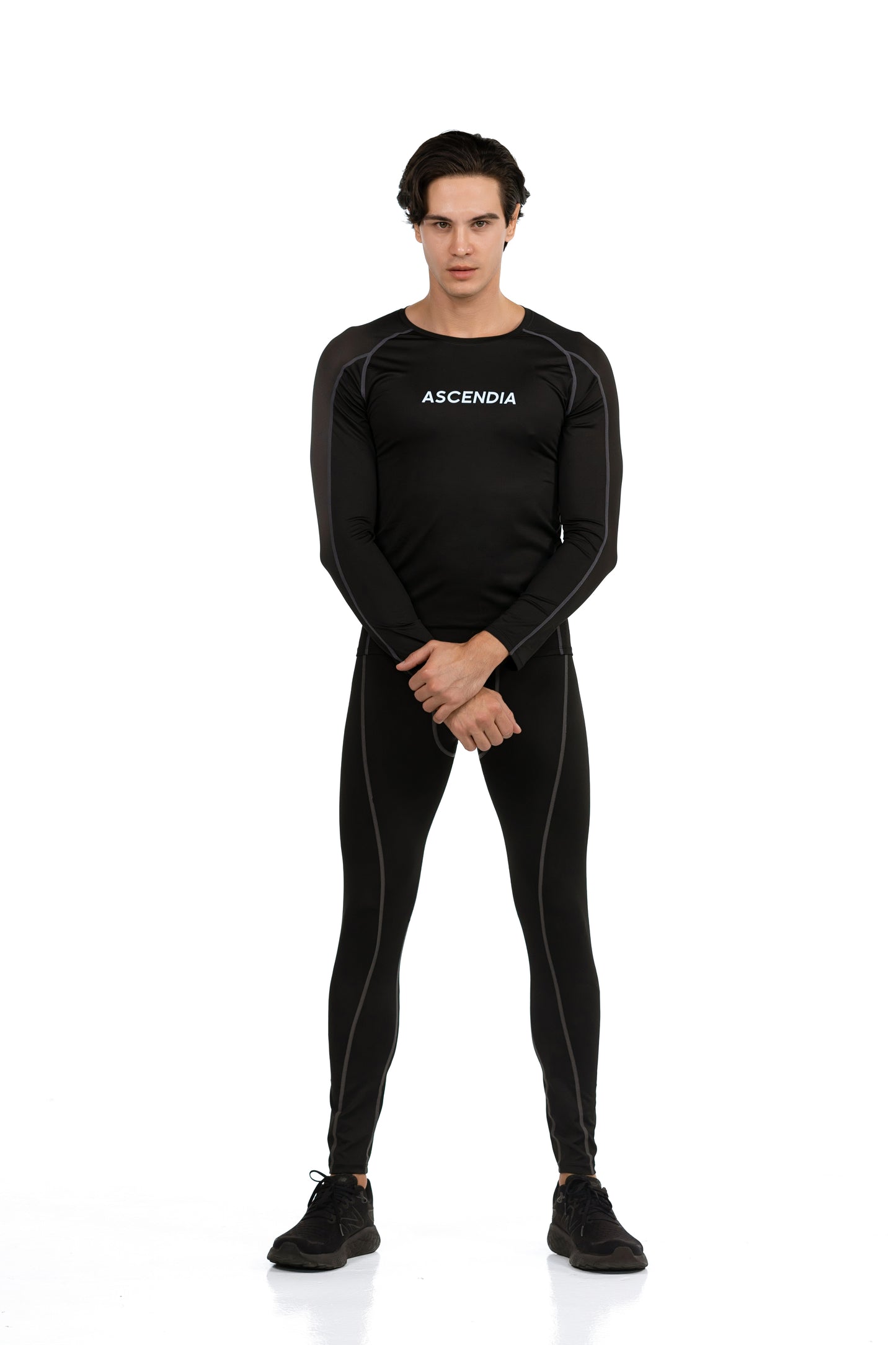 Men's Sports Suit - black, front, Ascendia