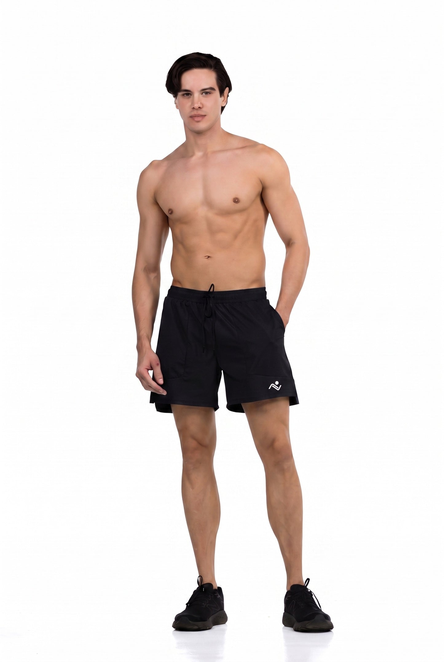 Side Pocket Loose Fit Shorts - black