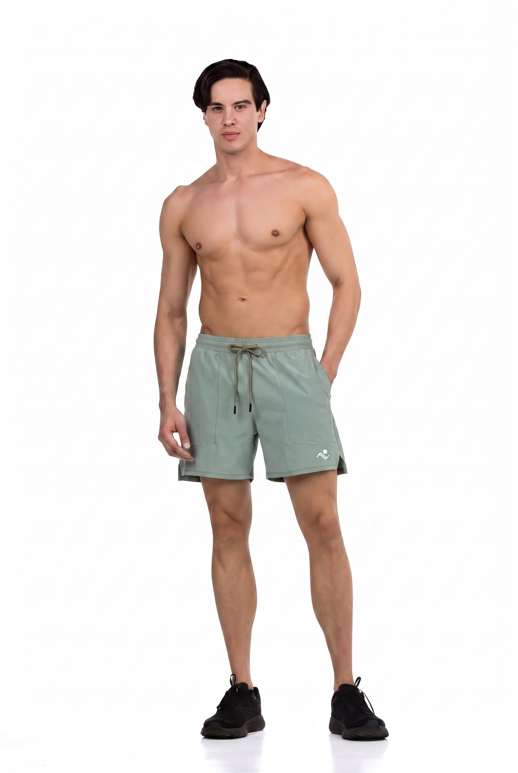 Side Pocket Loose Fit Shorts - green