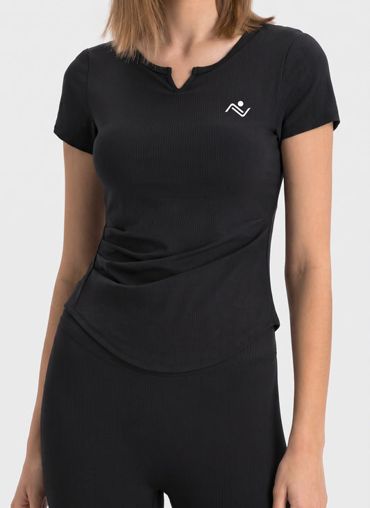 Women's gym t-shirt - black, Ascendia
