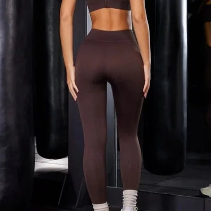 Active Fit Leggings - Brown - ascendiastore