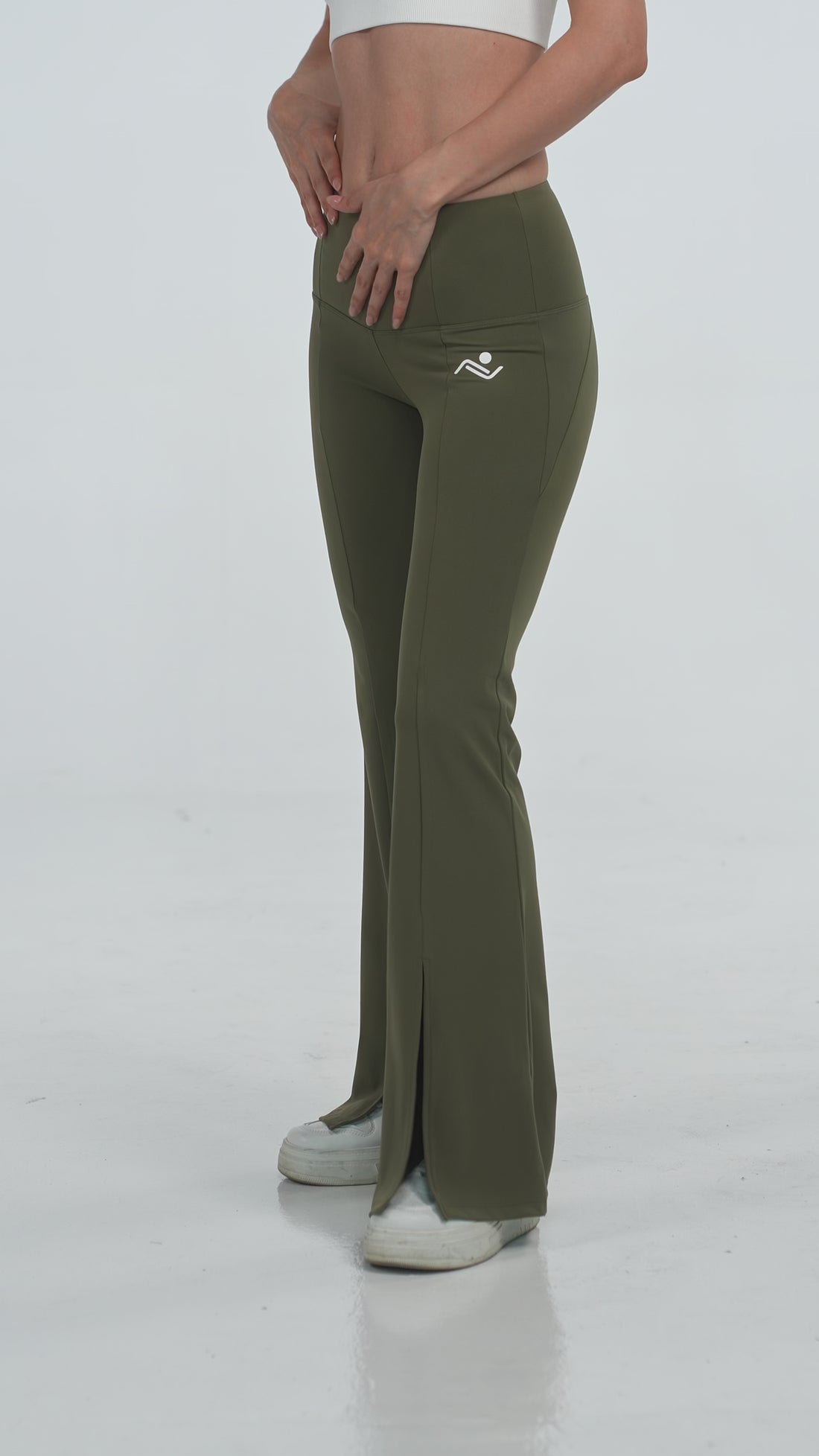 High Waist Wide Leg Pants in Olive, video, Ascendia