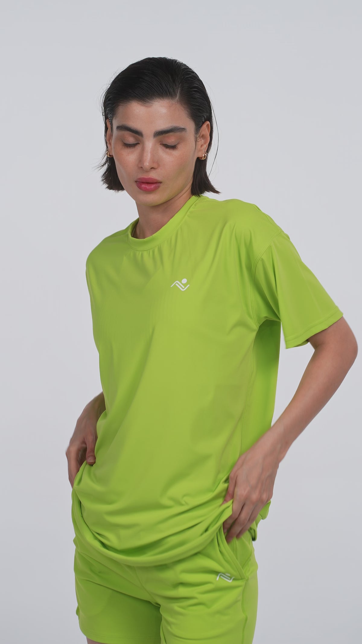 Solid Colour Oversized T-Shirt in Lime, video, Ascendia