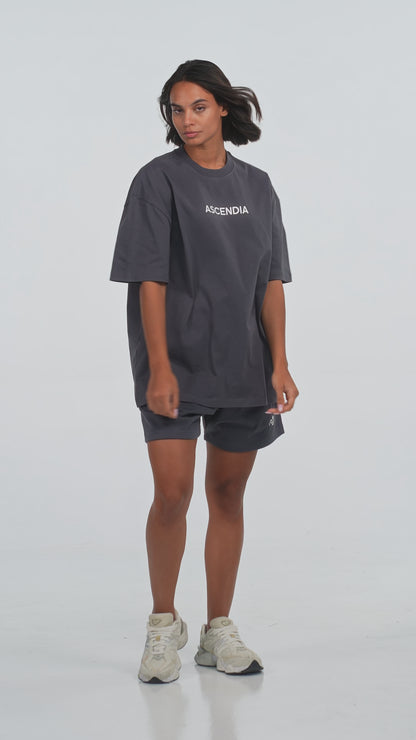Ascendia women's tee and short set - grey