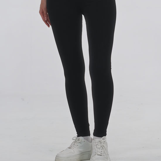Seamless Lines Leggings in Black, video, Ascendia