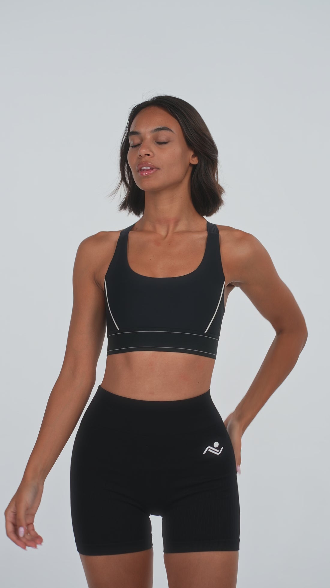 Padded Yoga Bra in Black, video, Ascendia