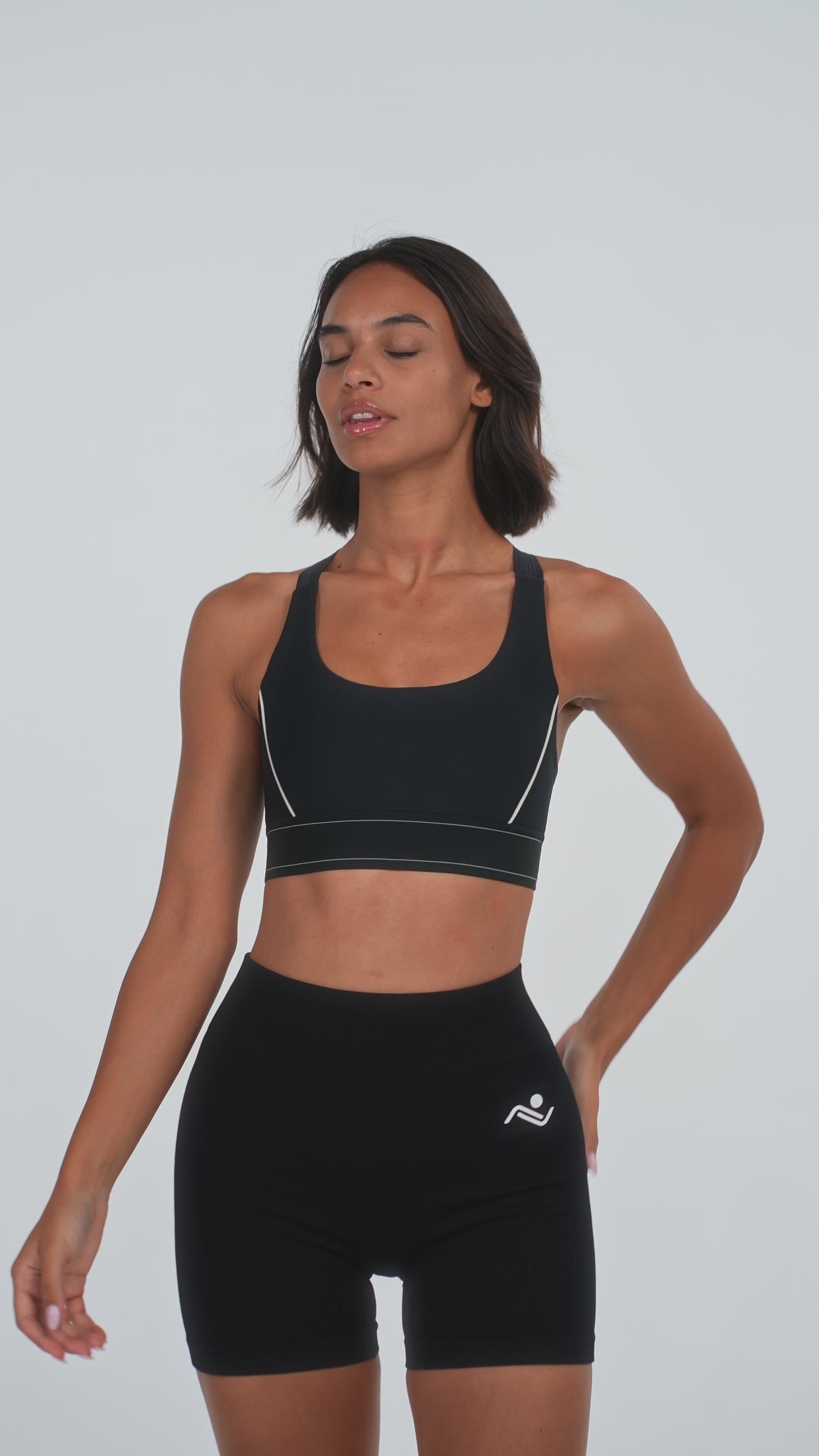 Padded Yoga Bra in Black, video, Ascendia