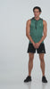 Sleeveless Workout Hoodie in Red and Jade, two models, video, Ascendia