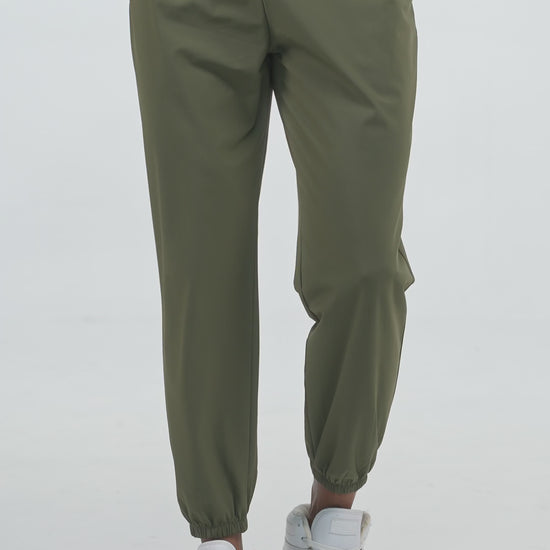 Men's Loose Gym Joggers in Olive, video, Ascendia