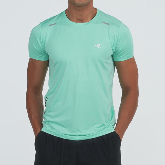Lightweight Performance T-Shirt in aqua, video, Ascendia