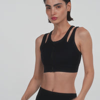 ZIPPER FRONT OPEN SPORTS BRA