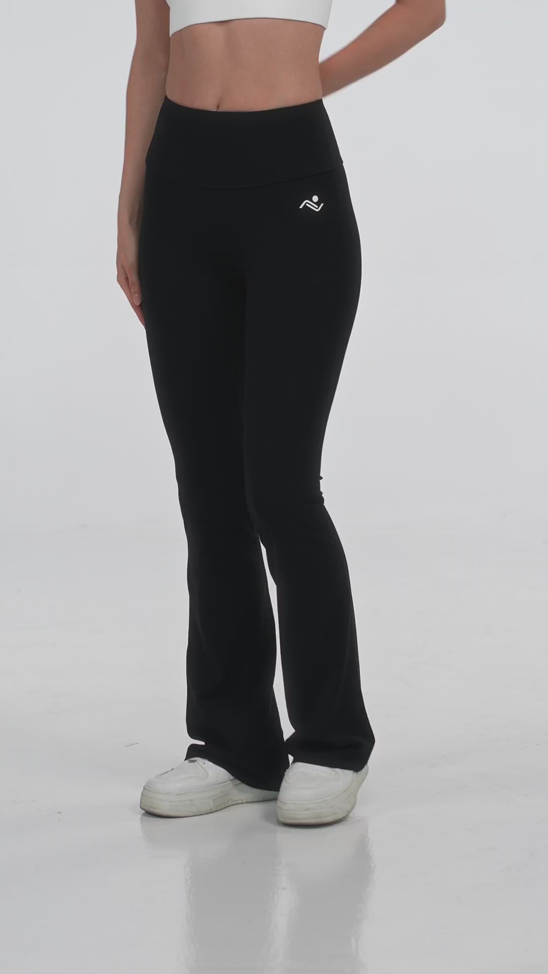 Flare Fit Yoga Pants in Black, video, Ascendia