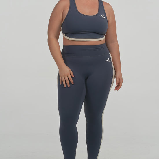 FitFusion Plus-Size Workout Set in blue, video, Ascendia