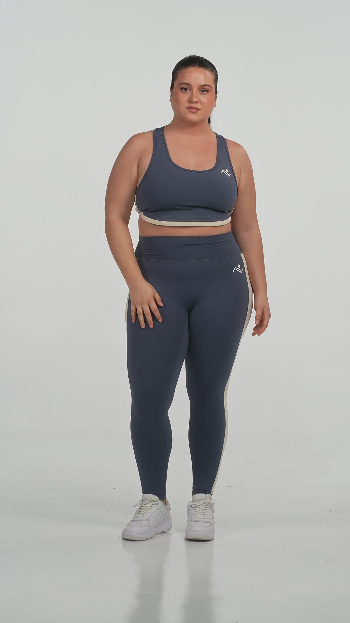 FitFusion Workout Set (XL–4XL) in Slate Blue, video, Ascendia