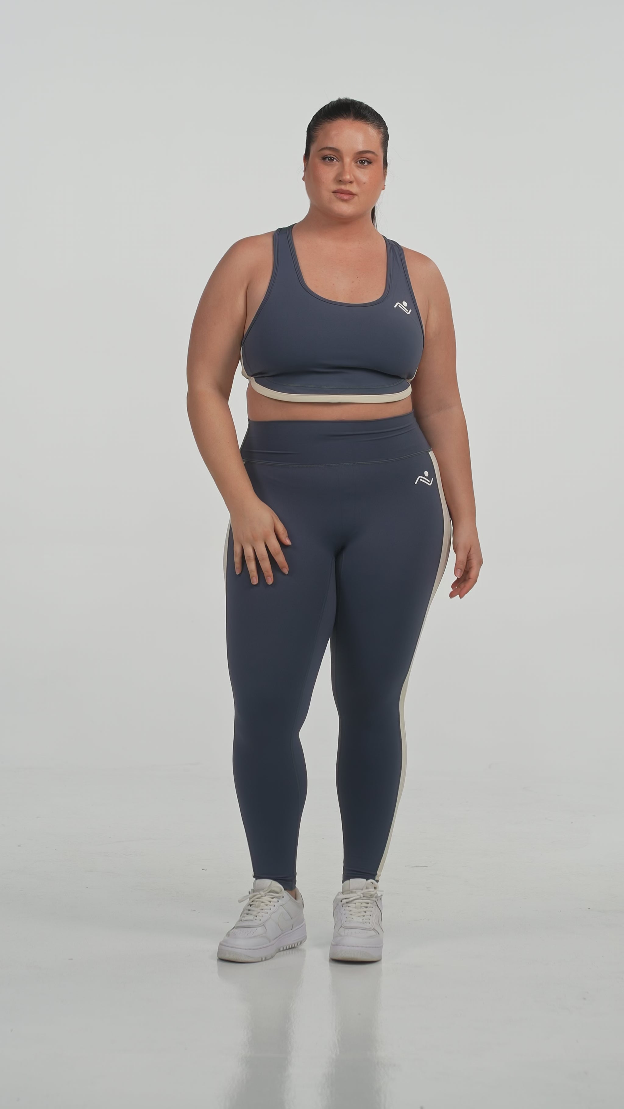 FitFusion Plus-Size Workout Set in blue, video, Ascendia