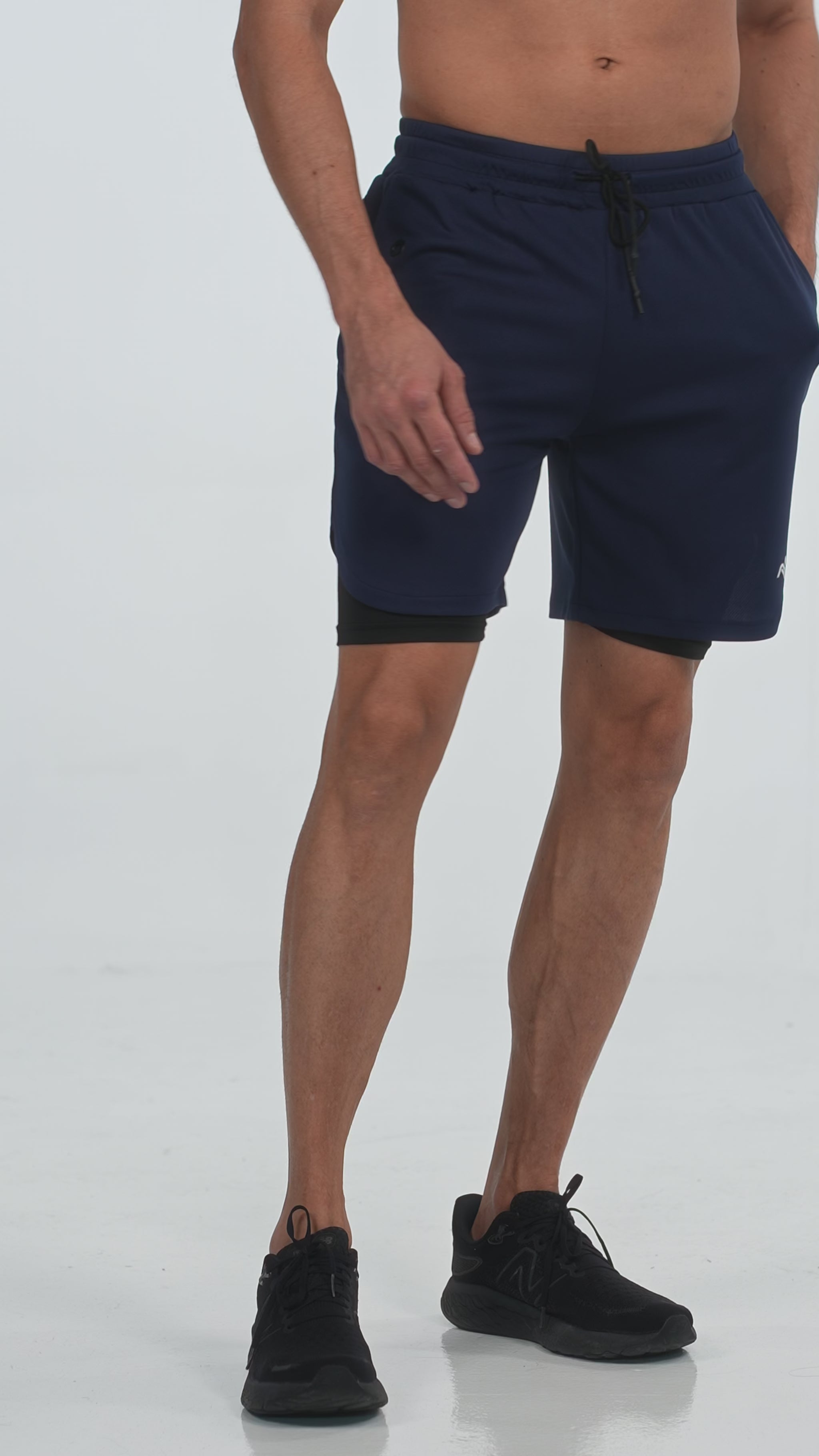 Double Layer Training Shorts in blue, video, Ascendia