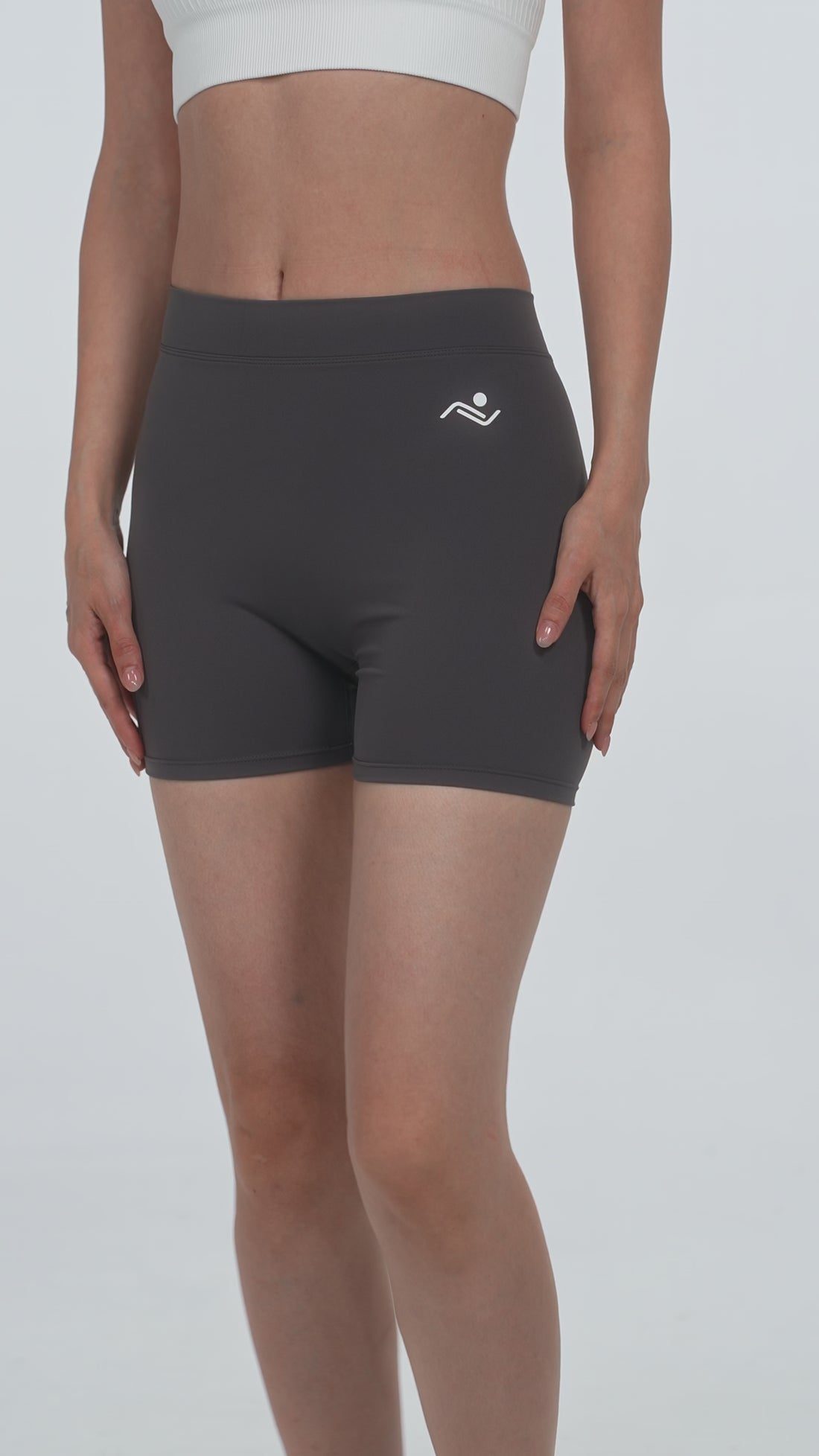 Push-Up Sports Shorts in Charcoal, video, Ascendia