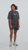 Workout Tee & Short Set in Charcoal, video on female model, Ascendia