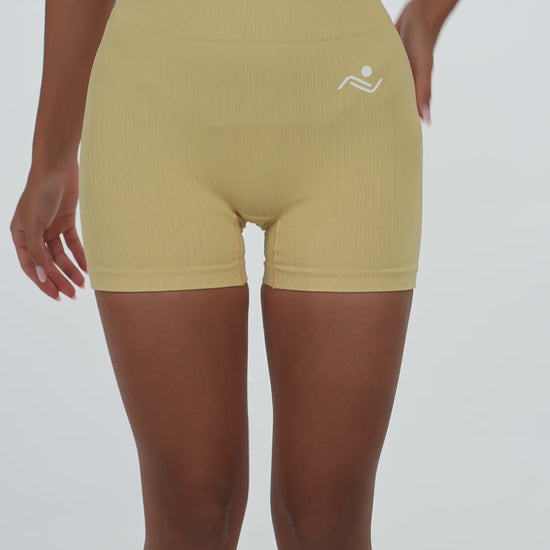 Shape Sculpt Fitness Shorts in Beige, video, Ascendia